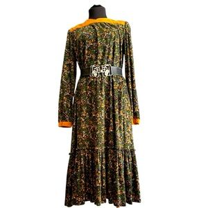 Vintage victorian boho barn maxi dress   Cottagecore 1970s Anjack